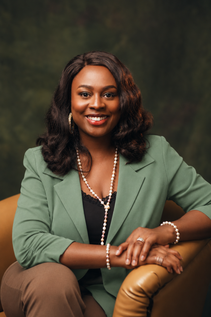 Elegant Sage Blazer Portrait